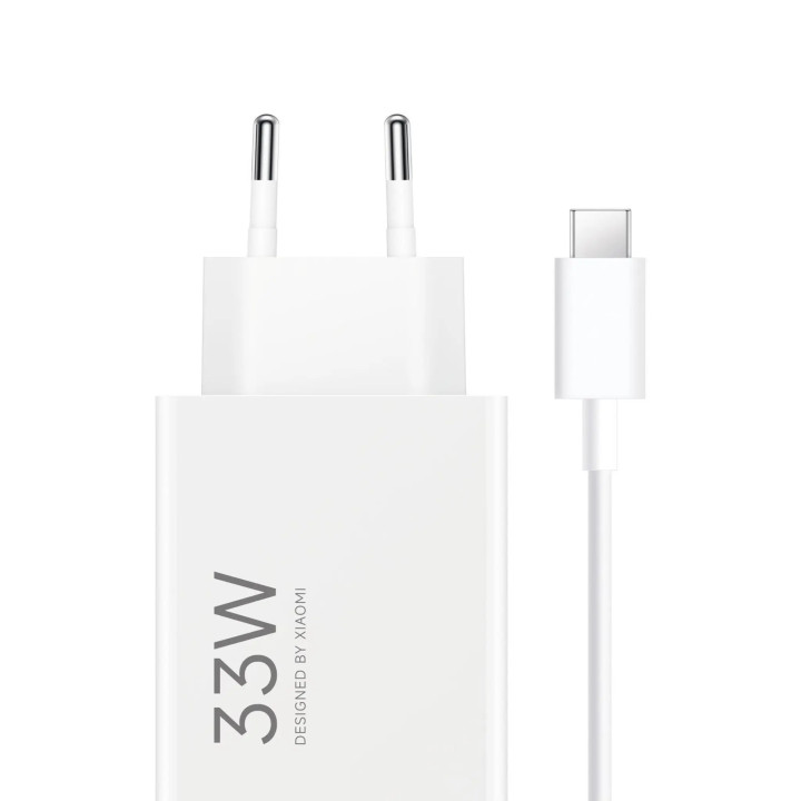 Chargeur Officiel Xiaomi 33W avec Câble USB-C Inclus