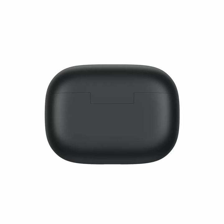 Boîtier de charge fermé des Realme Buds T310 vu de dos, sans aucun marquage