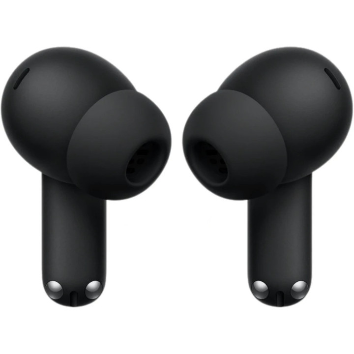 Les deux écouteurs OnePlus Nord Buds 4 Pro vus de dos, embouts en silicone et contacts de charge argentés