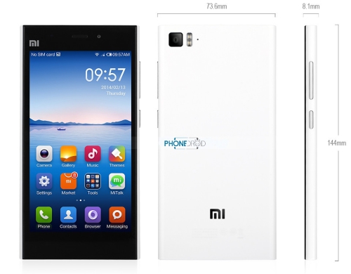 Taille Xiaomi Mi3