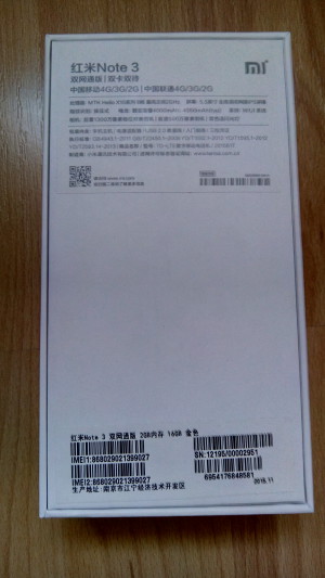 boite Xiaomi Redmi Note 3