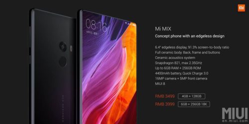 Xiaomi mi mix prix