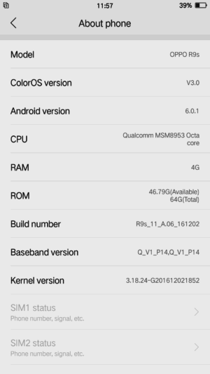 Oppo R9S