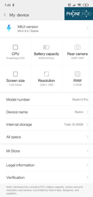Xiaomi Redmi 6 pro