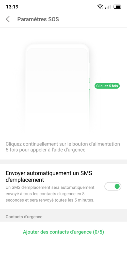 Mode SOS