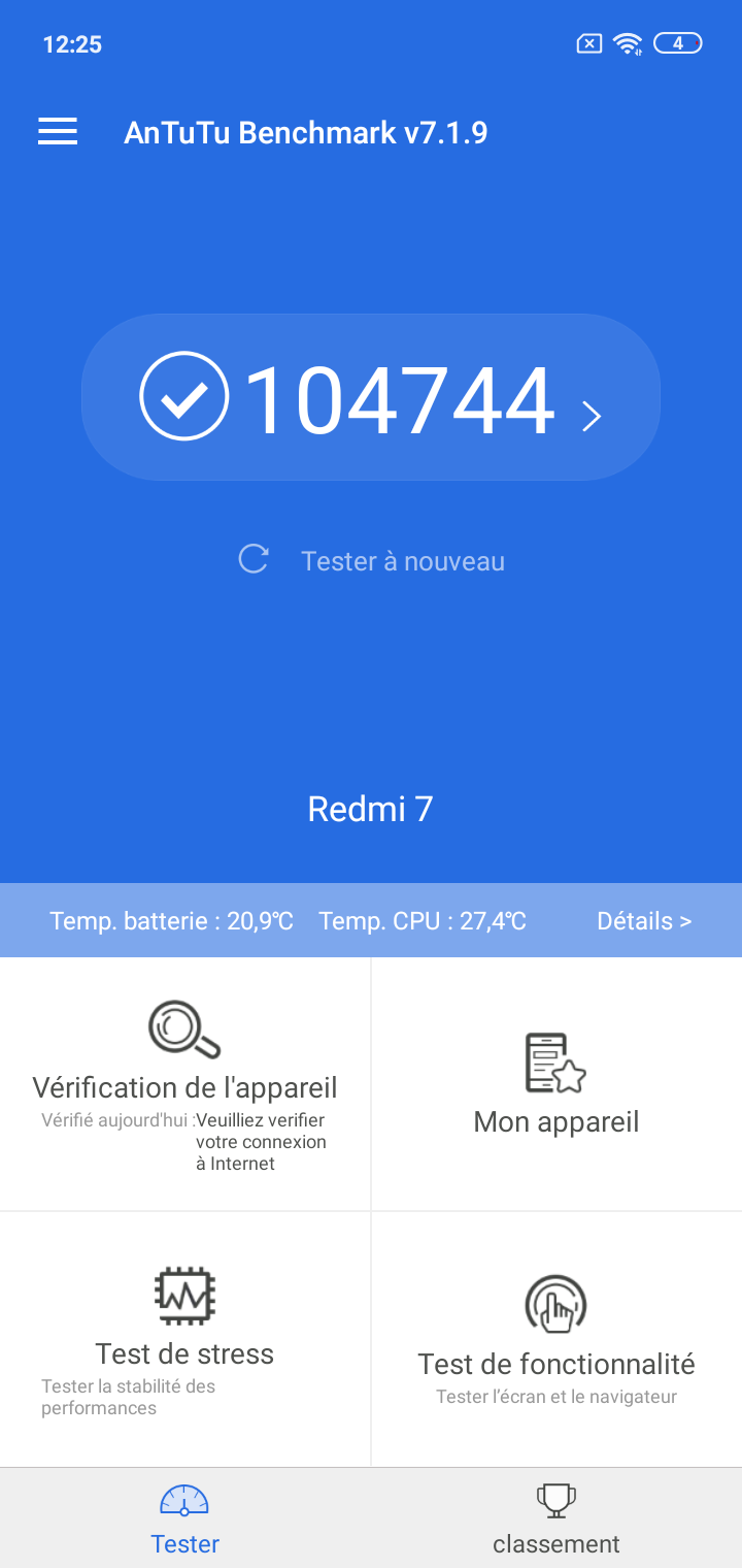 Score Antutu du Redmi 7