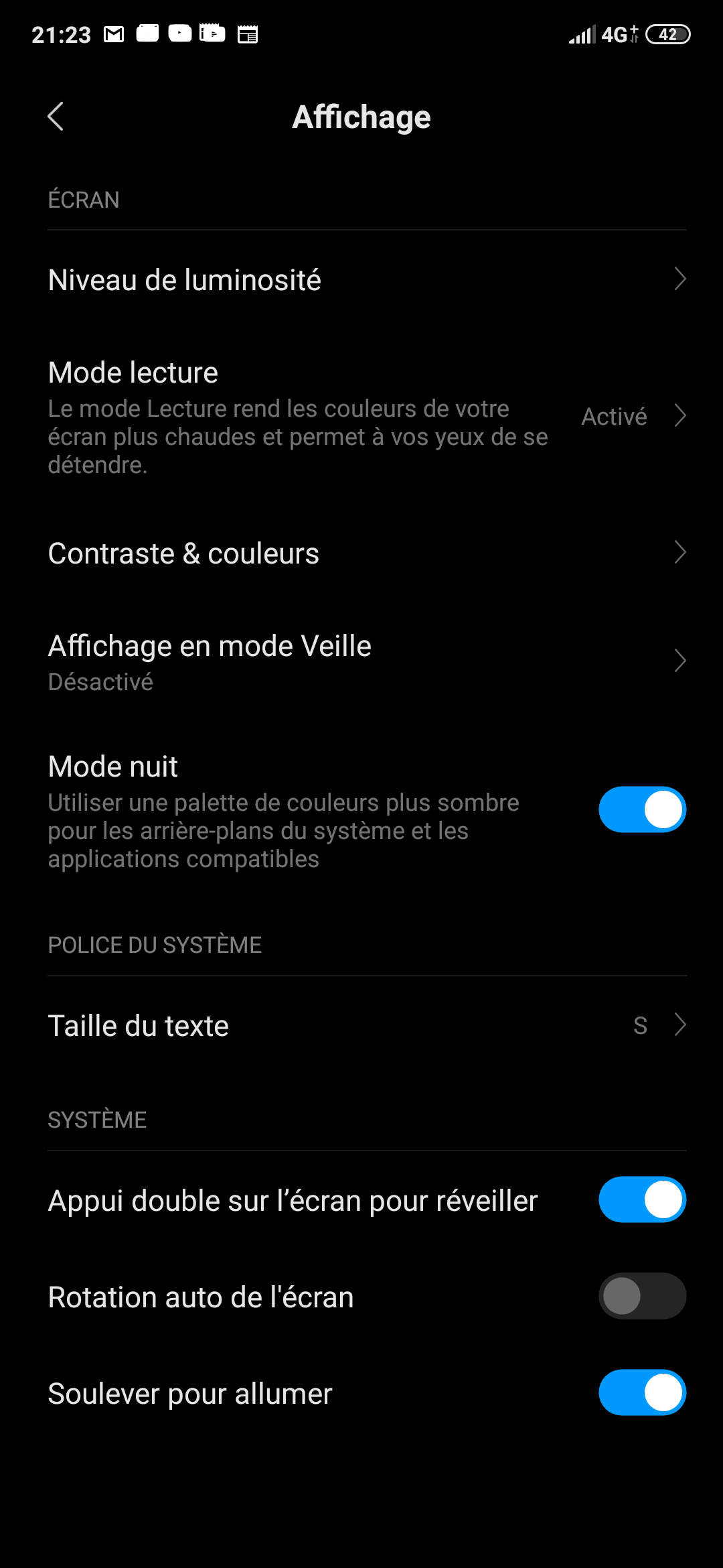 MI9 T: mode nuit