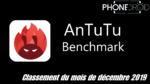 Classement Antutu Benchmark décembre 2019 : smartphones milieu et haut de gamme.